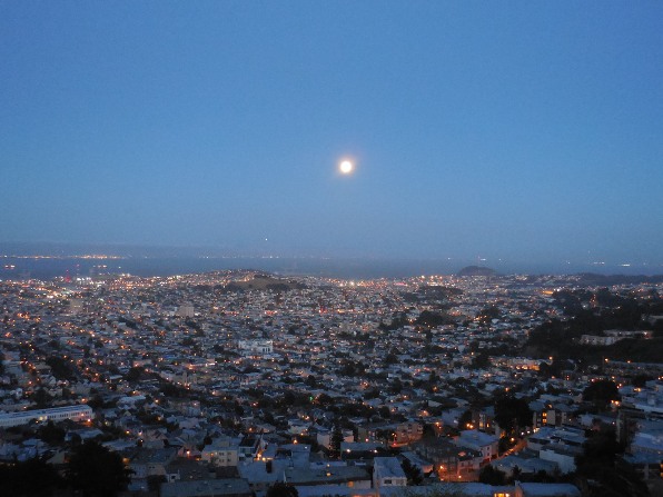 full moon over San Francisco