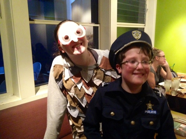 Halloween - Officer E and his sidekick owl