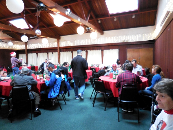 people beginning to gather